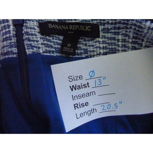 Banana Republic Blue White Knit Pencil Skirt 0 - Picture 5 of 5